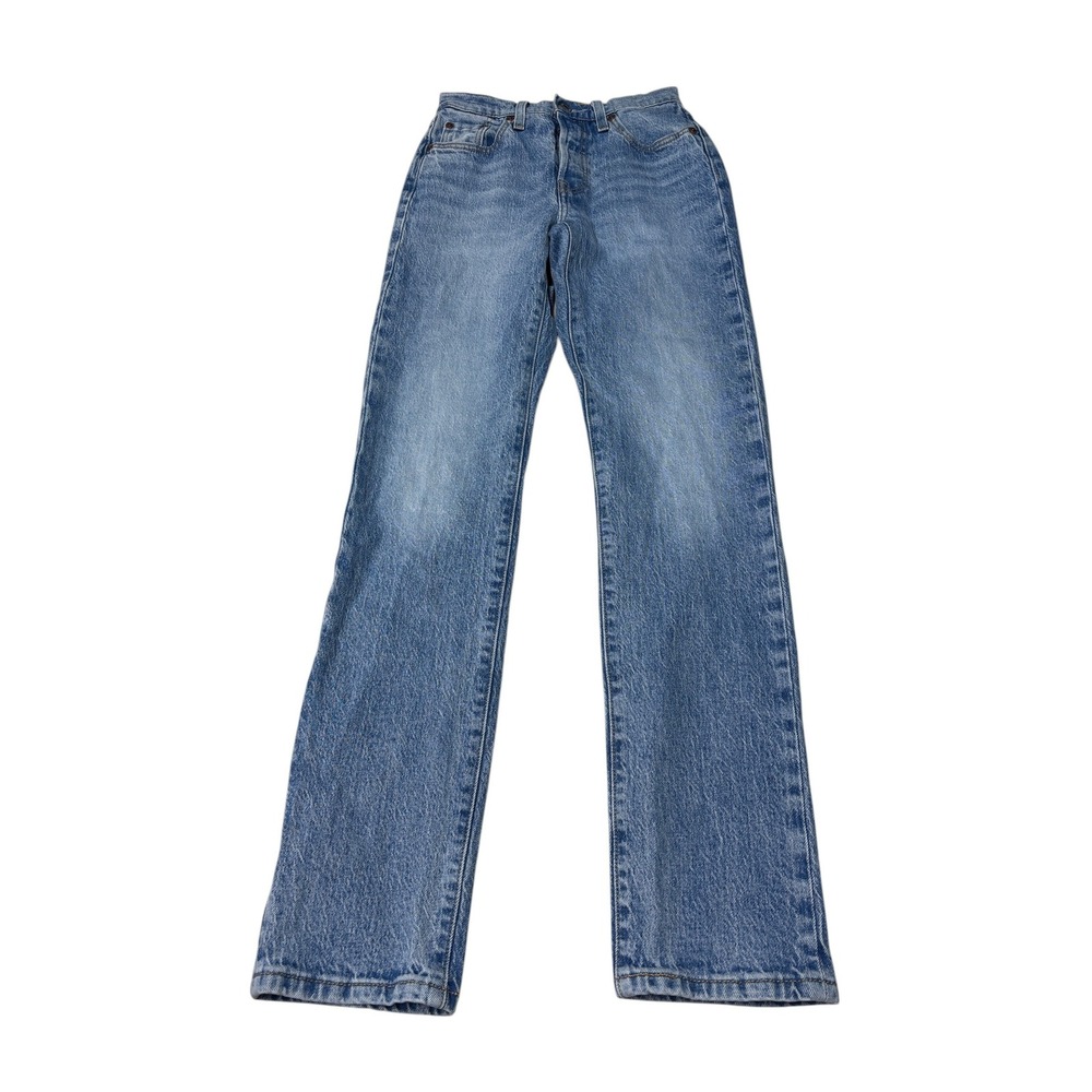 Levis Premium Big E 501 Original Fit Jeans Blue Wash‎ Women W23 L32 Straight Leg